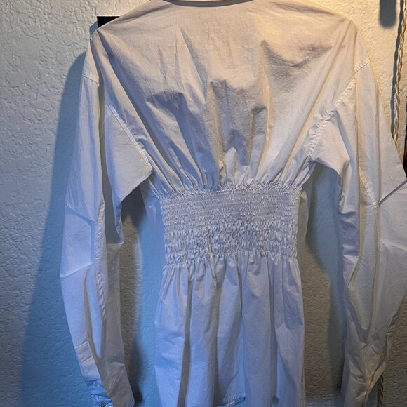 DRAE - Rare Smocked White Blouse Size S - Picture 1 of 3